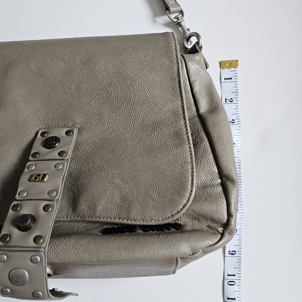Miss Sixty Gray Leather Shoulder Bag 2000's y2k - Picture 7 of 11